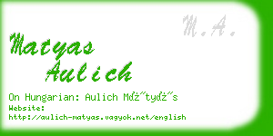 matyas aulich business card